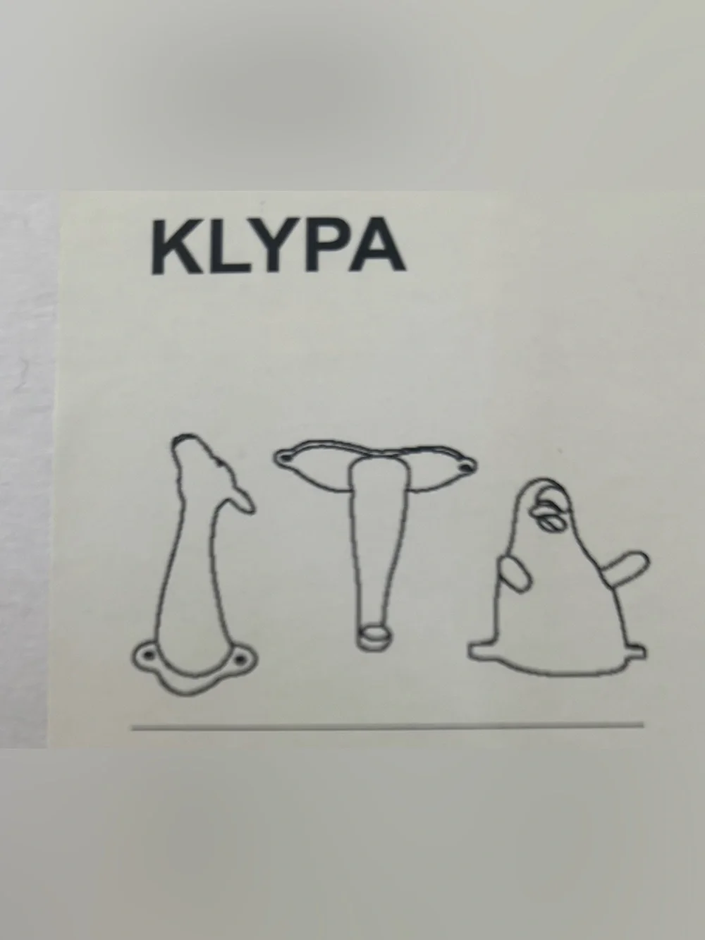 IKEA KLYPA safari animal wall hooks-3 total NEW NWT rhino giraffe elephant